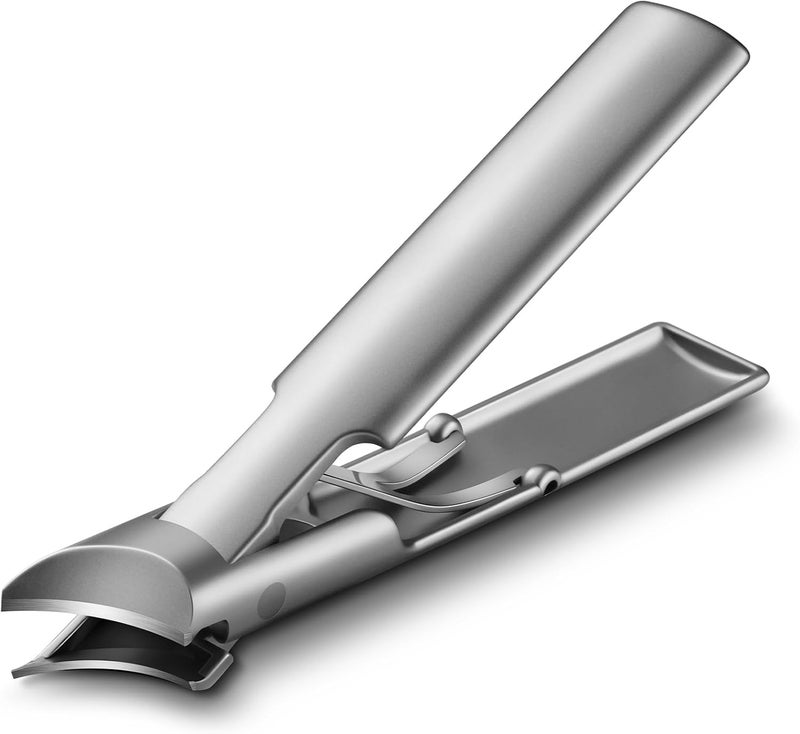 Baluca Slanted Blade Ingrown Toenail Clippers for Thick Toenails, Angled Large Toe Nail Fingernail Cutter Trimmer for Seniors and Men - Silver - Image 1